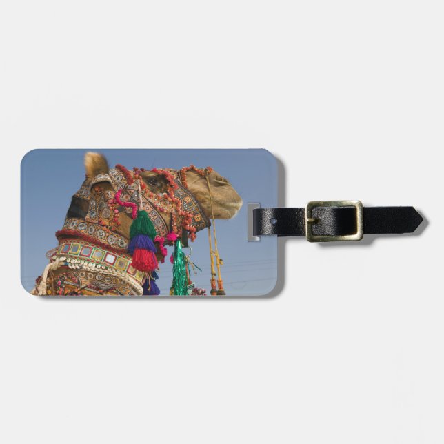 INDIEN, Rajasthan, Pushkar: PUSHKAR CAMEL FAIR, Gepäckanhänger (Vorderseite horizontal)