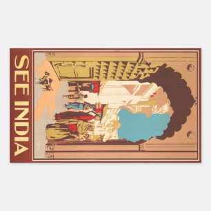Indien Reiseplakat Aufkleber