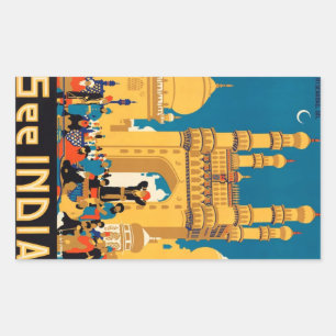 Indien Reiseplakat Aufkleber