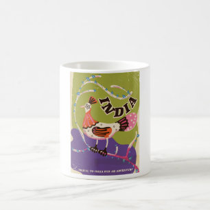 Indien-Reiseplakat im Vintage-Stil Tasse