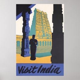 Indien Reiseplakat Indische Kunst Hindu-Druck  Poster