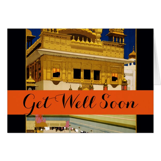 Indien Reiseplakat indische Vintage Kunst (Vorderseite (Horizontal))