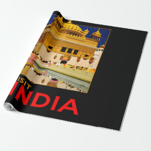 Indien Reiseplakat indische Vintage Kunst Geschenkpapier
