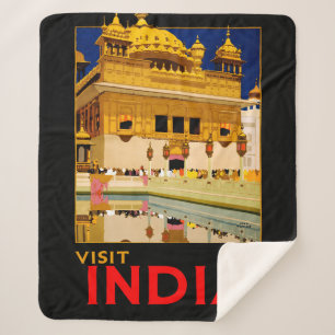 Indien Reiseplakat indische Vintage Kunst Sherpadecke