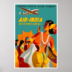 Indien Reiseplakat Indischer Kunstdruck Air-India Poster