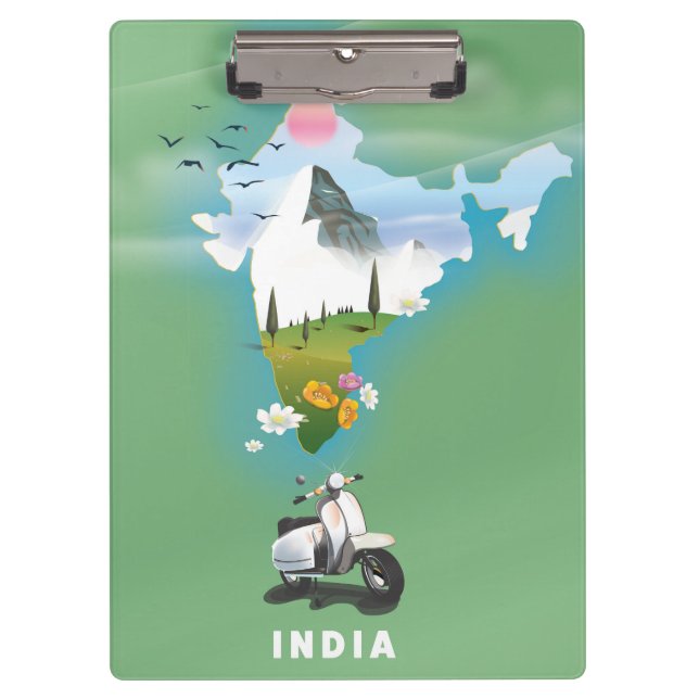 Indien Reiseplakat Klemmbrett (Vorderseite)