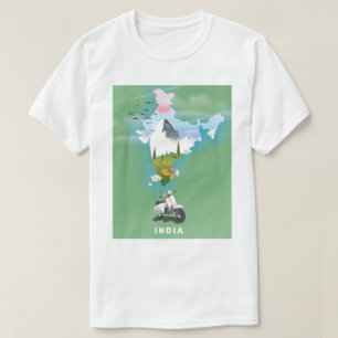 Indien Reiseplakat T-Shirt