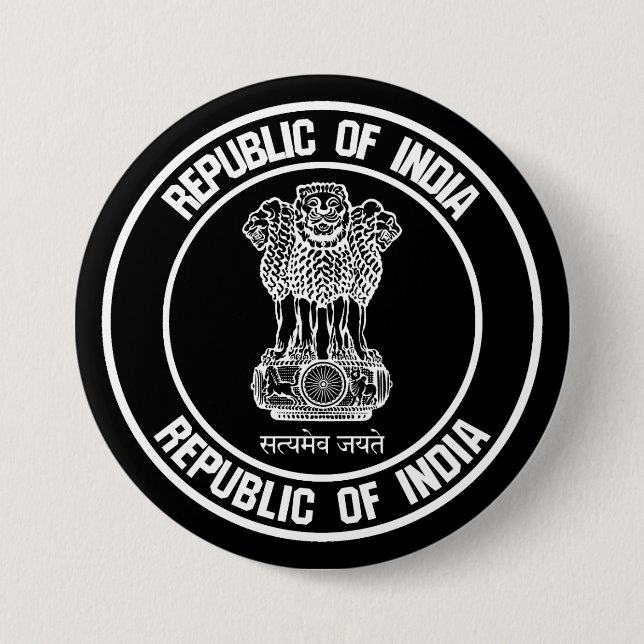 Indien-Rundemblem Button (Vorderseite)