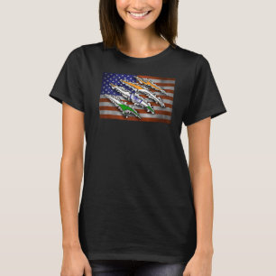 Indien Stolz Flaggentag Hinter Amerika Scratch Ash T-Shirt