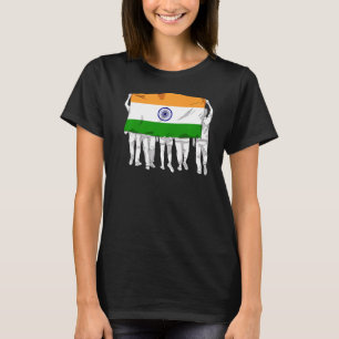 Indien Stolz Tag der Flagge Hindi Land Ashok Chakr T-Shirt
