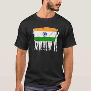 Indien Stolz Tag der Flagge Hindi Land Ashok Chakr T-Shirt