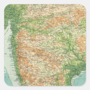 Indien-Südteil Quadratischer Aufkleber