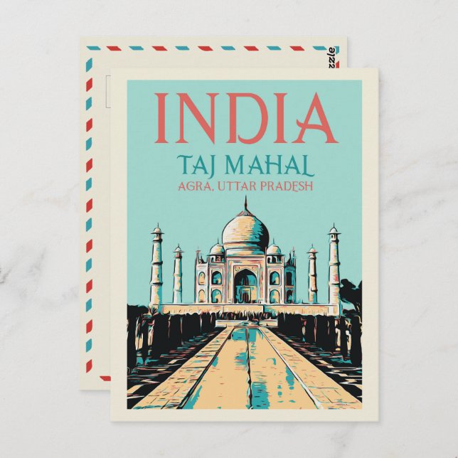 Indien Taj Mahal in Uttar Pradesh Postcard Postkarte (Vorne/Hinten)