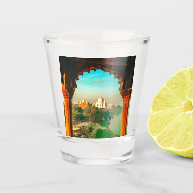 Indien Taj Mahal Schnapsglas (Vorderseite)
