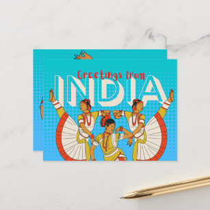 Indien Travel Postcard Postkarte