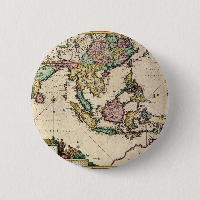 Indien u. Ceylon nach Australien Button (Vorderseite)