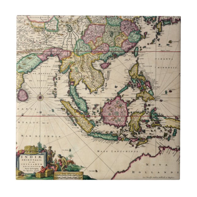 Indien u. Ceylon nach Australien Fliese (Vorderseite)