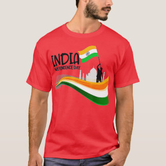 Indien Unabhängigkeitstag 15 August Indische Flagg T-Shirt