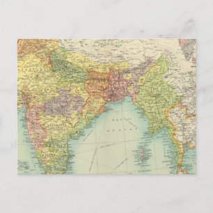 Indien und Farther Indien politisch Postkarte