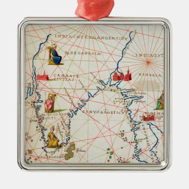 Indien und Malaysia Silbernes Ornament (Vorne)