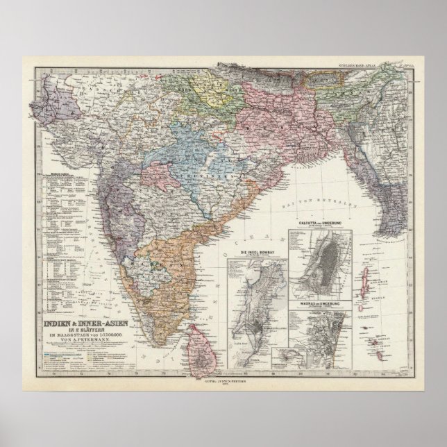 Indien und Zentralasien Poster (Vorne)
