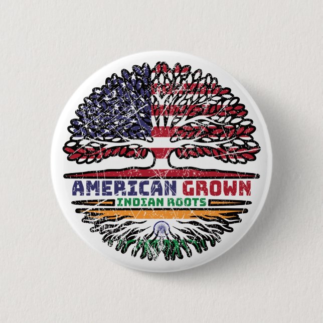 Indien USA USA USA Staaten Tree Button (Vorderseite)