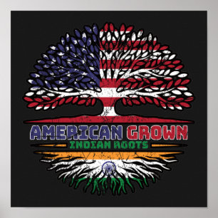 Indien USA USA USA Staaten Tree Poster