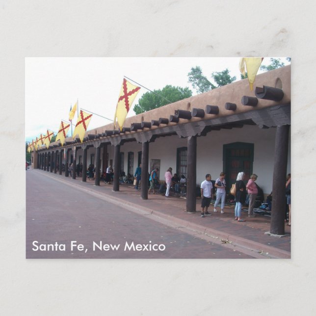 Indien verkauft Schmuck auf der Plaza, Santa Fe, N Postkarte (Vorderseite)