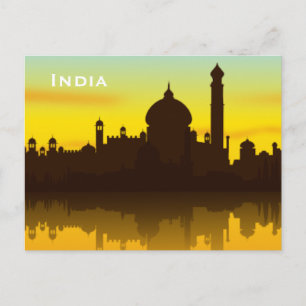 Indien Vintag Tourismus Reisen hinzufügen Postkarte