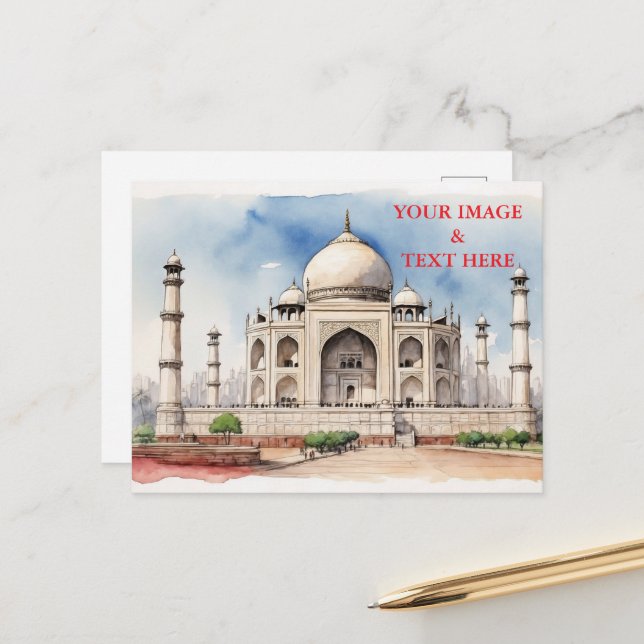 Indien Vintag Tourismus Reisen hinzufügen Postkarte (Vorderseite/Rückseite Beispiel)