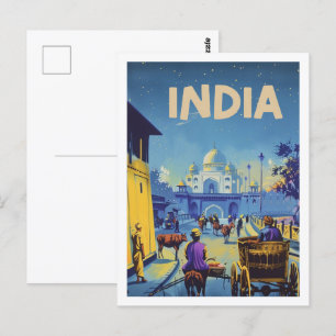Indien Vintage Berühmter Reiseort Postkarte