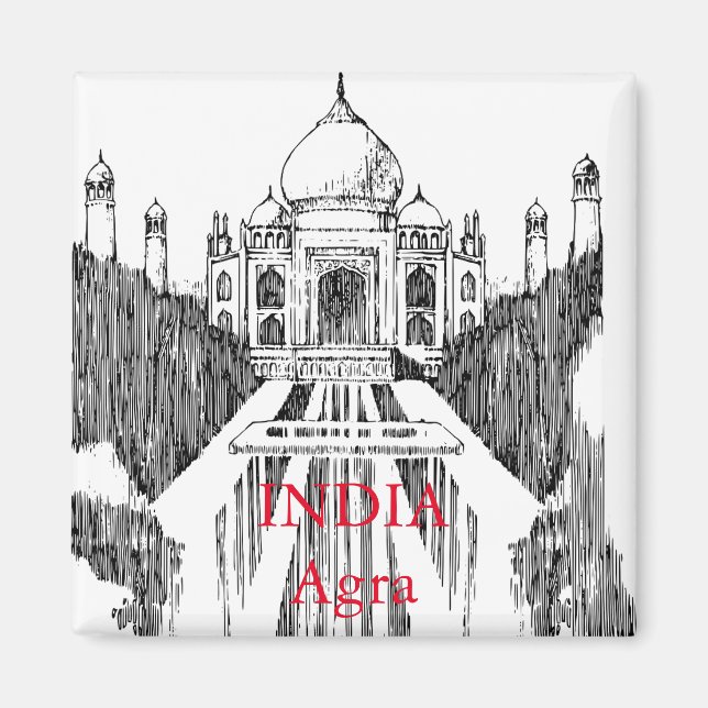 Indien Vintage Reisen Tourismus Magnet (Vorne)