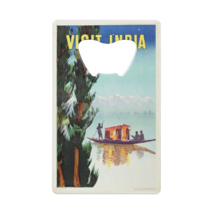 Indien Vintage Reiseplakat individueller Flaschenö Kreditkarten Flaschenöffner