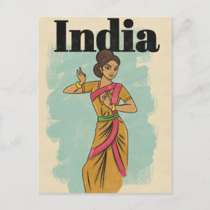 Indien Vintage-Reiseposter Feiertagspostkarte