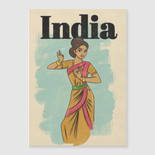 Indien Vintage-Reiseposter Magnetkarte