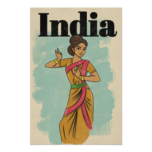 Indien Vintage-Reiseposter Poster (Vorderseite)