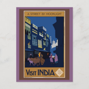 Indien Vintage Retro Reise Tourismus Postkarte