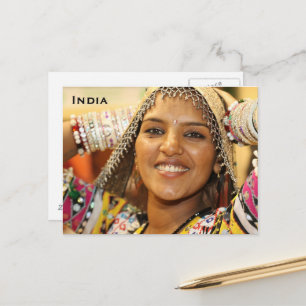 Indien Vintage Tourismus Reise Hinzufügen Postkart Postkarte