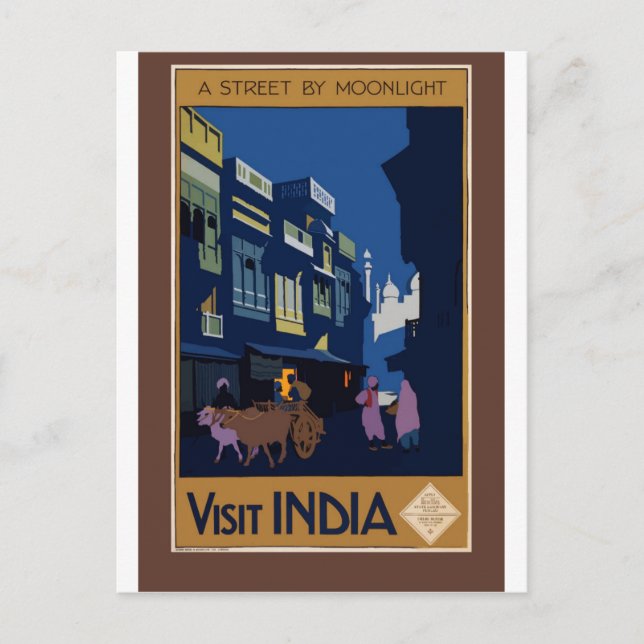 Indien Vintage Travel Postcard Postkarte (Vorderseite)