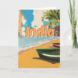 Indien Vintage-Urlaubsposter Feiertagskarte