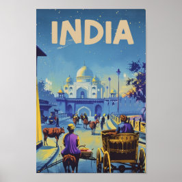 Indien Vintager beliebter Reiseort Poster