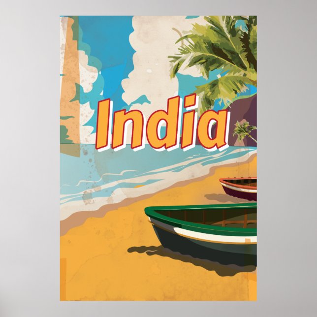 Indien Vintages Urlaubsposter Poster (Vorne)