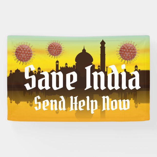 Indien von Covid-19 retten Banner (Horizontal)