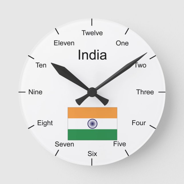 Indien-Wanduhr Runde Wanduhr (Vorderseite)