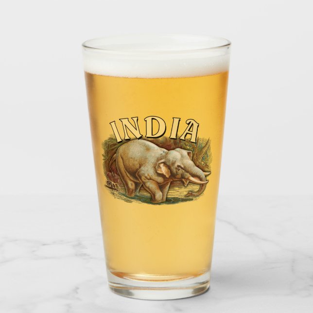 Indien Wildlife - Indischer Elefant Glas (Vorne (Gefüllt))