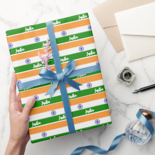 Indien Wrapping Paper, Indian Flag patriotic Geschenkpapier