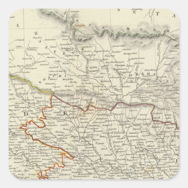 Indien X Quadratischer Aufkleber (Vorderseite)