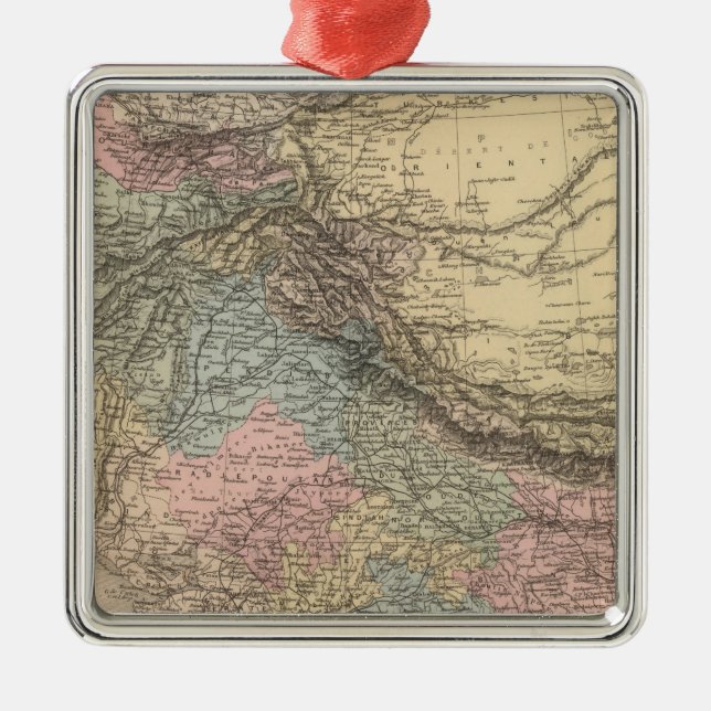 Indien Zentralasien Silbernes Ornament (Vorne)