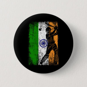 Indienflagge Indisches Cricket-Trikot Fan Spieler Button