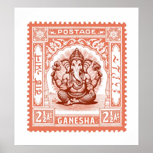 Indiens Briefmarke Design, Ganesha Poster (Vorne)